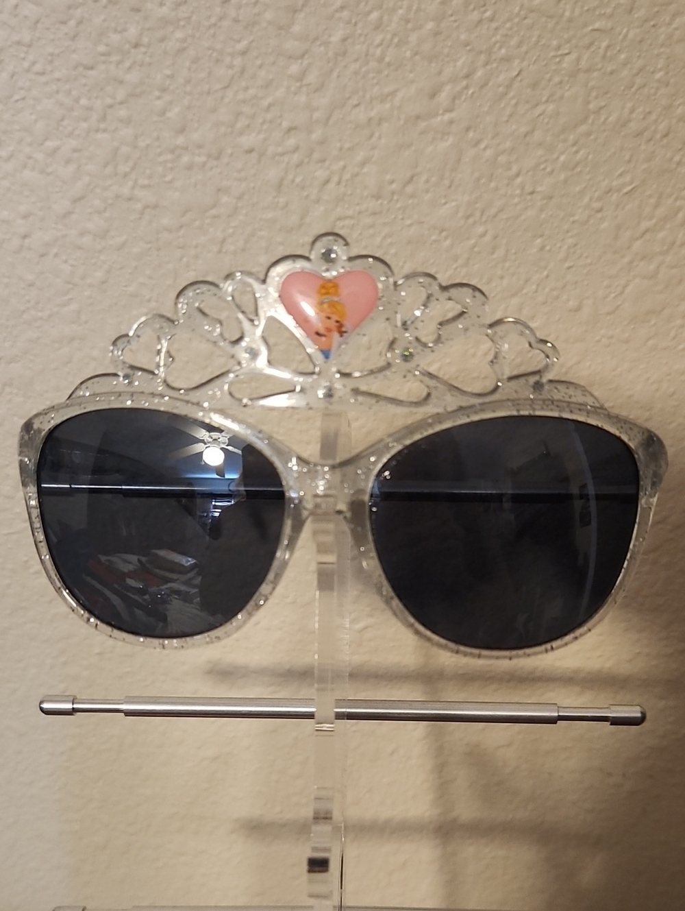 Disney Clear Glitter Princess Sunglasses with Black Lenses
